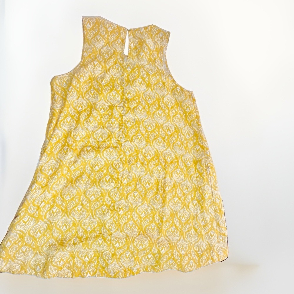 Sigrid Olsen Womens Tunic Dress Mustard Yellow Sleeveless XL Linen Pockets - Picture 6 of 8